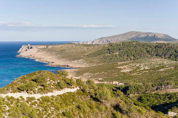 Penya Roja, Arenalet des Verger, - Arenalet de Albarca, parque natural de Llevant, Artà. Mallorca, Islas Baleares, España.