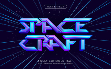 Editable text effect Space galaxy futuristic style