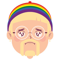 LGBTQ man crying face cartoon cute