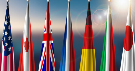 G7 Staates Flags
