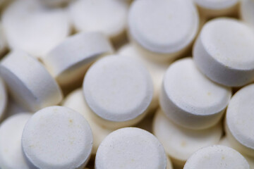 Small round tablets With White Background