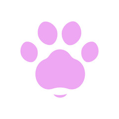 Naklejka na ściany i meble Animal paw vector. Cat dog paw pink isolated on white. Paw template