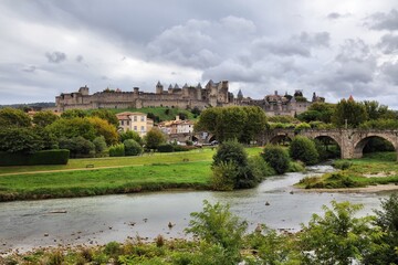 Fototapeta na wymiar Carcassonne medieval town in France
