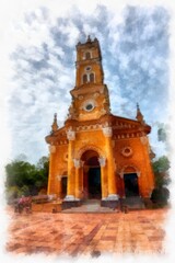 Obraz premium St.Joseph's Church It was built since the Ayutthaya period by the first building According to the records of the bishop and Archbishop François Palou recorded.