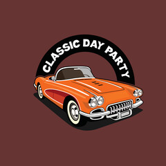 Funnies classic car illustration vector image
