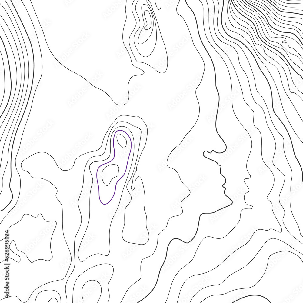 Poster the stylized height of the topographic contour in lines and contours. the concept of a conditional g
