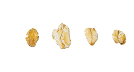 Fototapeta na wymiar set of oat grains isolated on a white background