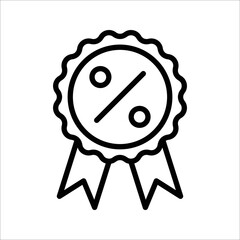 discount sale icon black outline vector on white background
