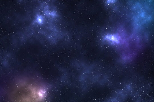 Dark stars and constellation background with galaxies visible