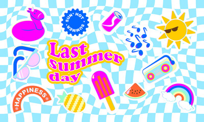 last summer day. Fun and bright stickers