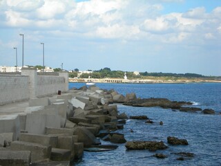 Italy, Salento: Foreshortening of Small Village of Otranto.