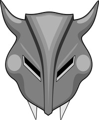 Masque à cornes de fer en métal Icône du diable maléfique - Collection de monstres