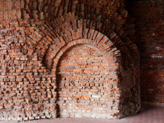 big old red brick wall of the old fortress