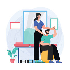 Physiotherapy illustration concept