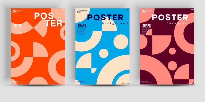 Simple geometric covers set. Minimalist vector templates. Useful for poster art, front page design, decorative prints.