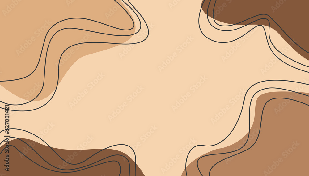 Poster editable abstract brown wave vector background with modern style