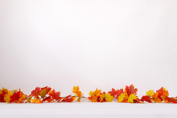Naklejka na ściany i meble Newborn digital backdrop with fall items. Autumn background