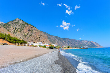 Agia Roumeli, Hafenort an der Südwestküste Kretas am Libyschen Meer