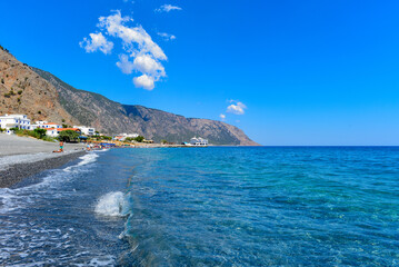 Agia Roumeli, Hafenort an der Südwestküste Kretas am Libyschen Meer