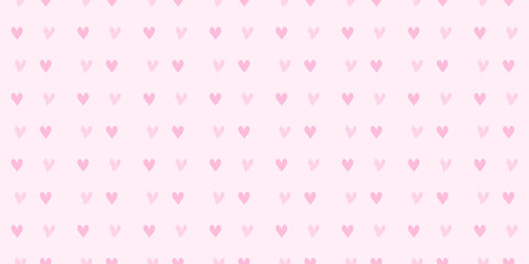 Hand drawn background with colored hearts. Seamless grungy wallpaper on surface. Chaotic texture with love signs. Lovely pattern. Line art. Print for banner, flyer or poster. Colorful illustration