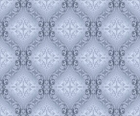 ornamental blue seamless pattern