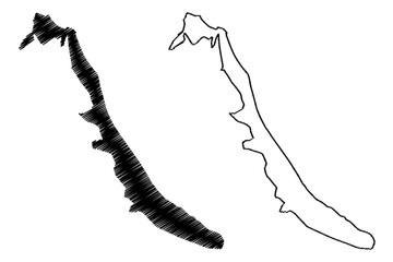 Cayo Cruz island (Republic of Cuba, Cenrtal America, Caribbean islands) map vector illustration, scribble sketch Cayo Cruz map