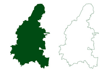 Salamanca municipality (Free and Sovereign State of Guanajuato, Mexico, United Mexican States) map vector illustration, scribble sketch Salamanca map