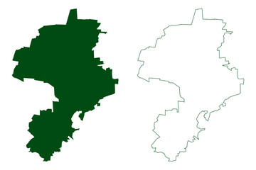 Salvatierra municipality (Free and Sovereign State of Guanajuato, Mexico, United Mexican States) map vector illustration, scribble sketch Salvatierra map