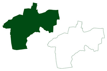 Fototapeta premium Pueblo Nuevo municipality (Free and Sovereign State of Guanajuato, Mexico, United Mexican States) map vector illustration, scribble sketch Pueblo Nuevo map