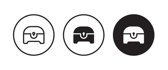 treasure chest icon, vector, sign, symbol, logo, illustration, editable stroke, flat design style isolated on white linear