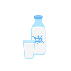milk packing, glass of milk on white,dairy products background. Icon,Vector,illustration cartoon style.