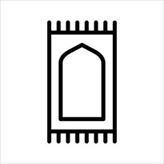 Prayer rug icon on white background. Traditional Islamic Background