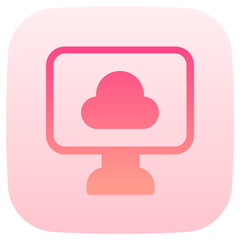 computer flat gradient icon