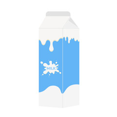 milk packing, glass of milk on white,dairy products background. Icon,Vector,illustration cartoon style.