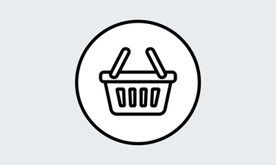 Basket outline icon, store concept, Online shop Sign. Simple symbol, element Design. Vector Illustration