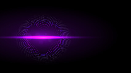 Abstract Wavy Lines Neon Light Flare Illustrated Backgrounds, Purple