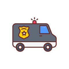 Police Van icon in vector. Logotype