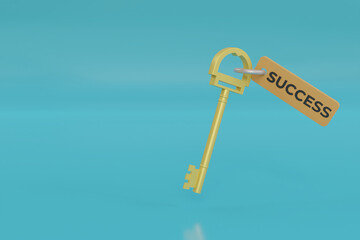 3d rendering of keys with successful post tag