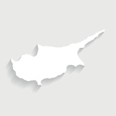 Simple white Cyprus map on gray background, vector