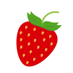 Strawberry fruit,Fresh Strawberry fruits isolated,Cartoon style. On a white background Vector illustration