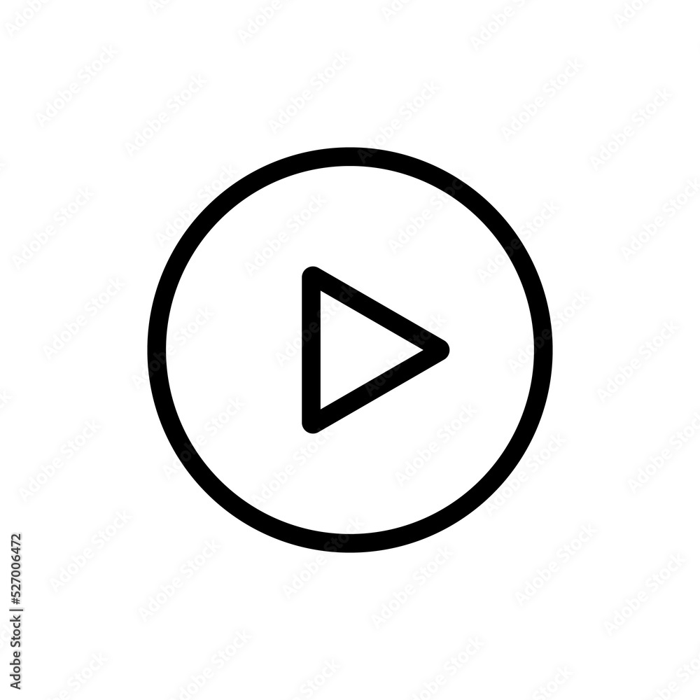 Poster play button icon design. simple illustration of music application and multimedia navigation on smart