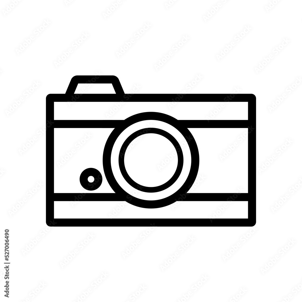 Poster camera icon design. simple illustration of music application and multimedia navigation on smartphone