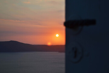 sunset over the sea. Santorini (greece)