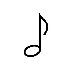 musical beam note icon design. simple illustration of music application and multimedia navigation on smartphone device