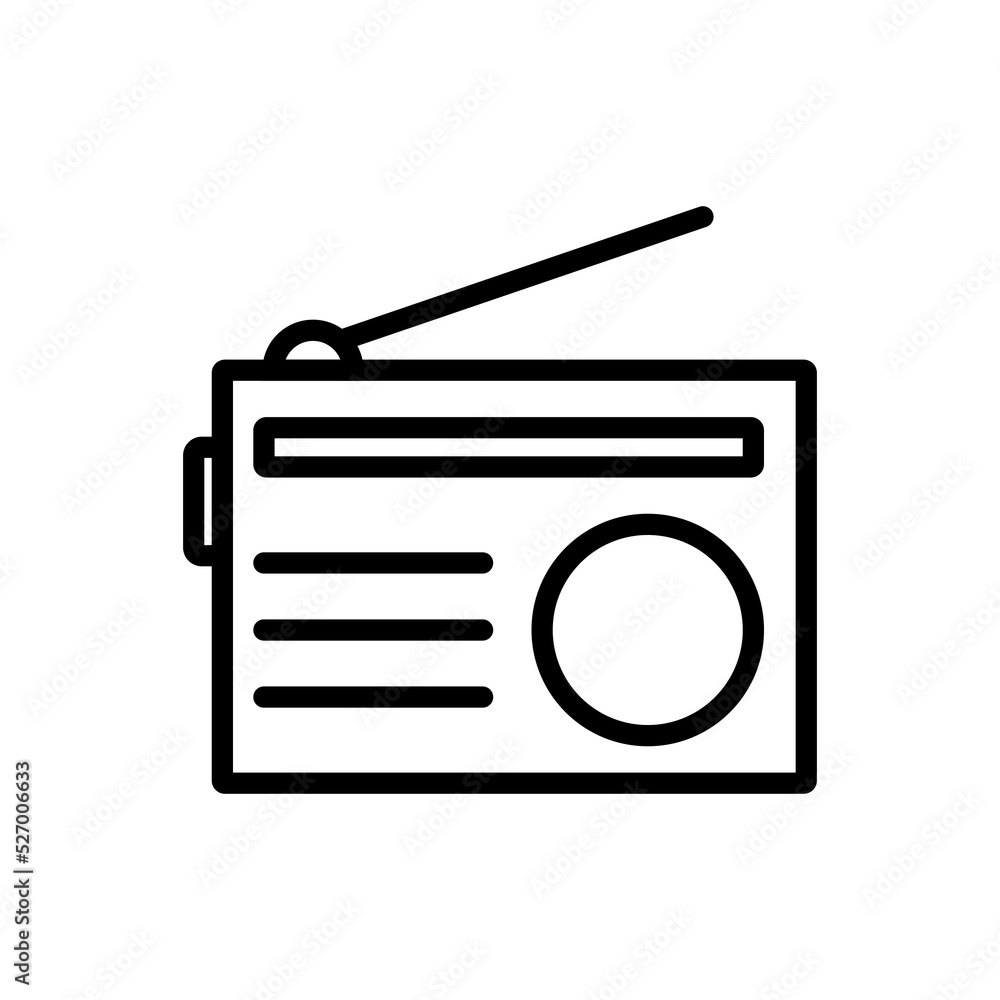 Poster radio icon design. simple illustration of music application and multimedia navigation on smartphone 
