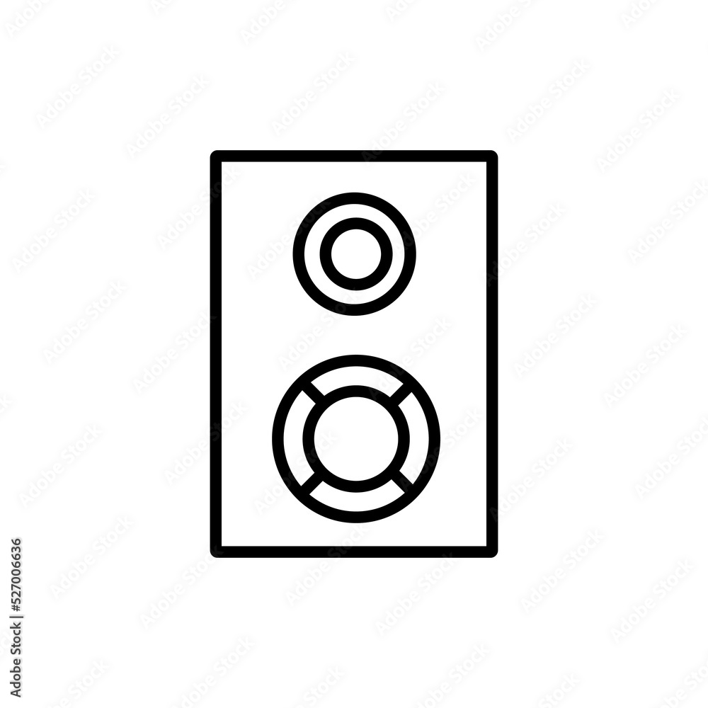 Poster speaker icon design. simple illustration of music application and multimedia navigation on smartphon