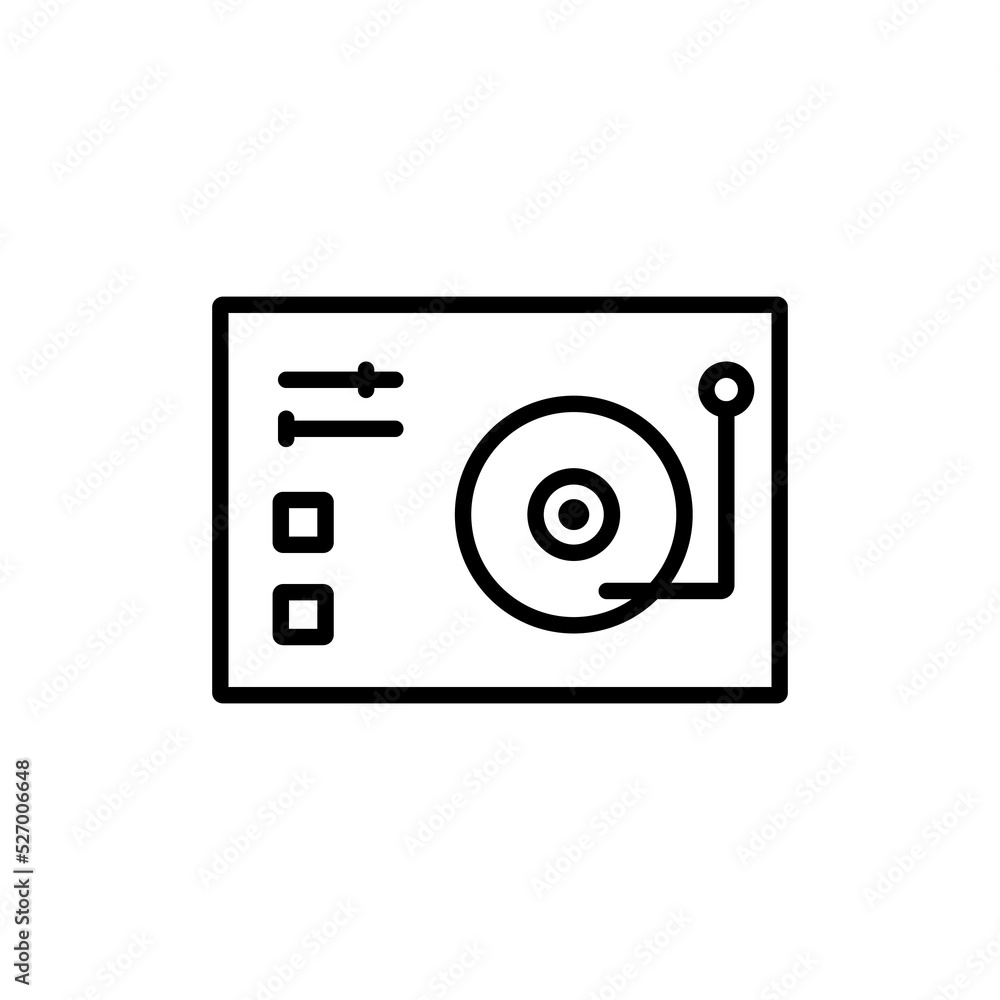 Aufkleber dj mixer icon design. simple illustration of music application and multimedia navigation on smartpho