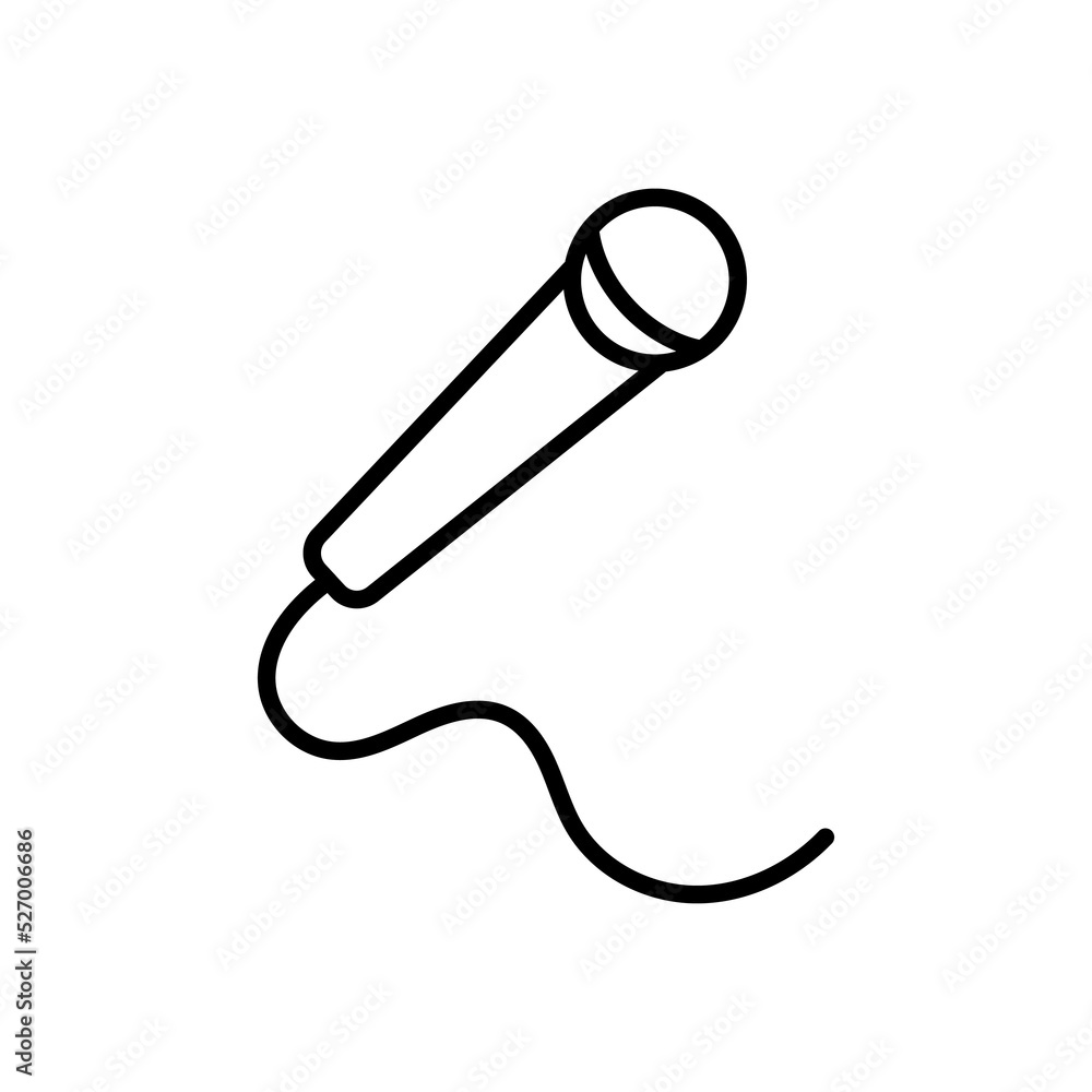 Aufkleber microphone icon design. simple illustration of music application and multimedia navigation on smartp