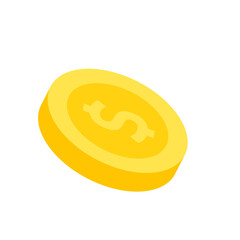 Vector dollar bank note and coin, icon illustrations and vector