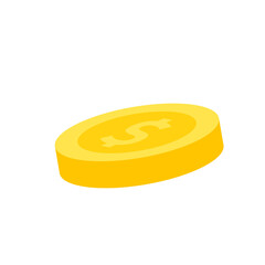 Vector dollar bank note and coin, icon illustrations and vector
